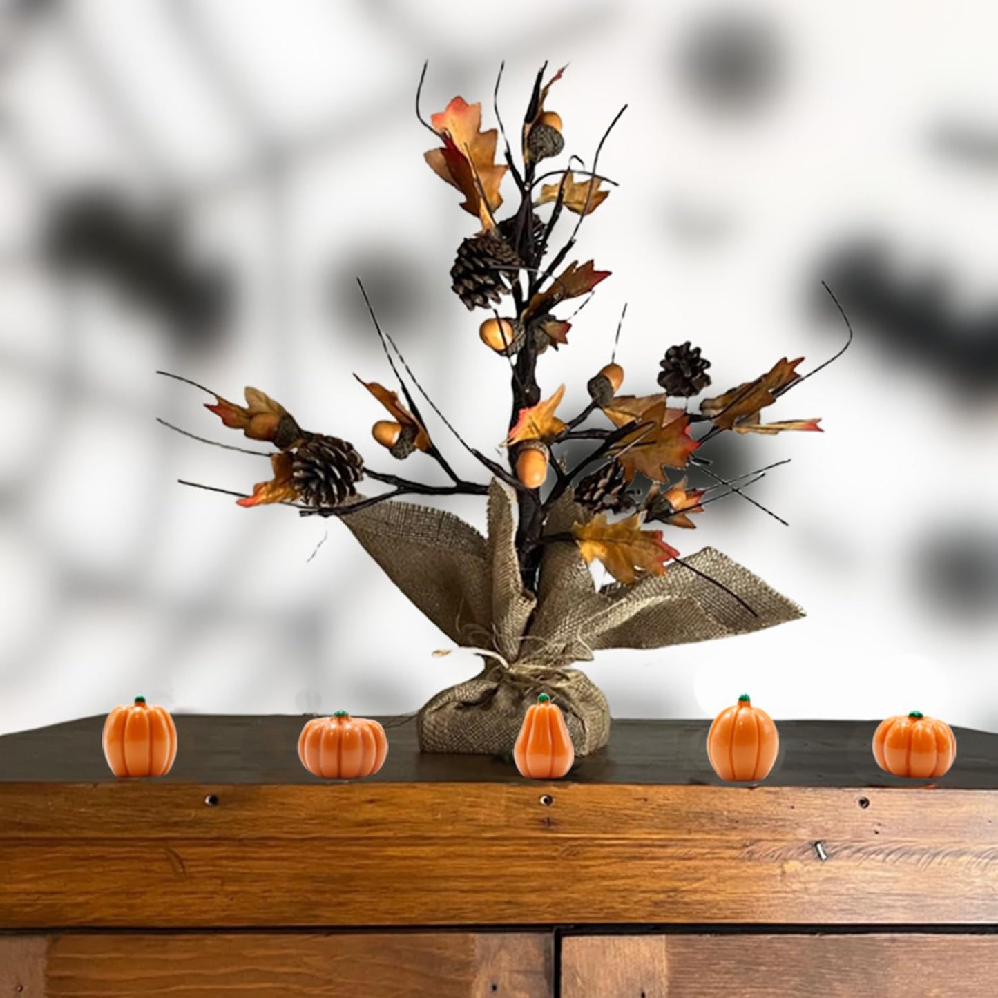 DoubleWood Mini Pumpkins for Crafts, 60Pcs Decorative Miniature Pumpkin, Little Fake Pumpkin, Resin Pumpkins for Fall Decor, Halloween, Thanksgiving, Vase Filler (60, Orange)