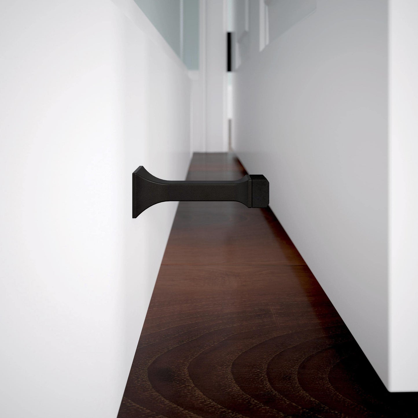 Franklin Brass Classic Edge (5-Pack) Door Stop 3' Matte Black Stoppers, Baseboard, Solid Rigid Bumper, Protect Walls/Doors B47252K-FB-C