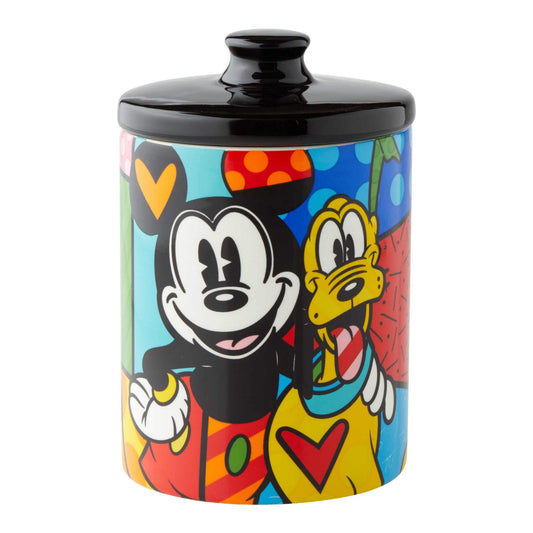 Enesco 6004977 Disney by Britto Mickey Mouse and Pluto Candy Jar Canister, 6 Inch