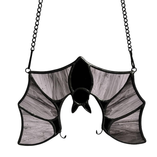 Lcensp Stained Glass Bat Decor Window Hangings Ornament, Gothic Bat Suncatcher Halloween Decorations Gifts, Handmade Occult Sun Catchers Indoor Window Home Decor