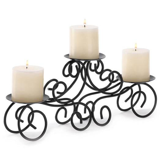 Zingz & Thingz Romantic Collection Candelabra Centerpiece Candle Holder, 17x4x7.75, Tuscan