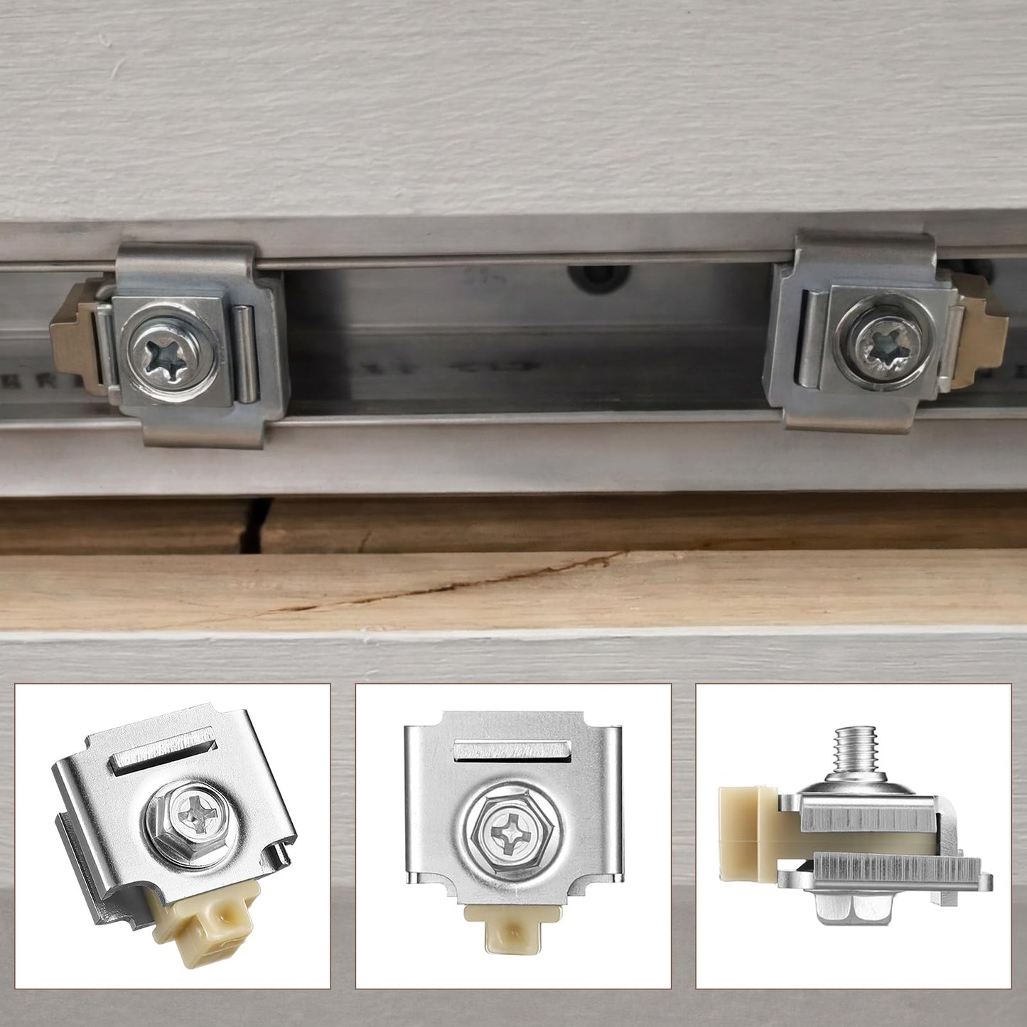 Otoolling 4 Pcs Sliding Door Stop Pocket Door Stopper Track Stop for Bi-Passing Doors