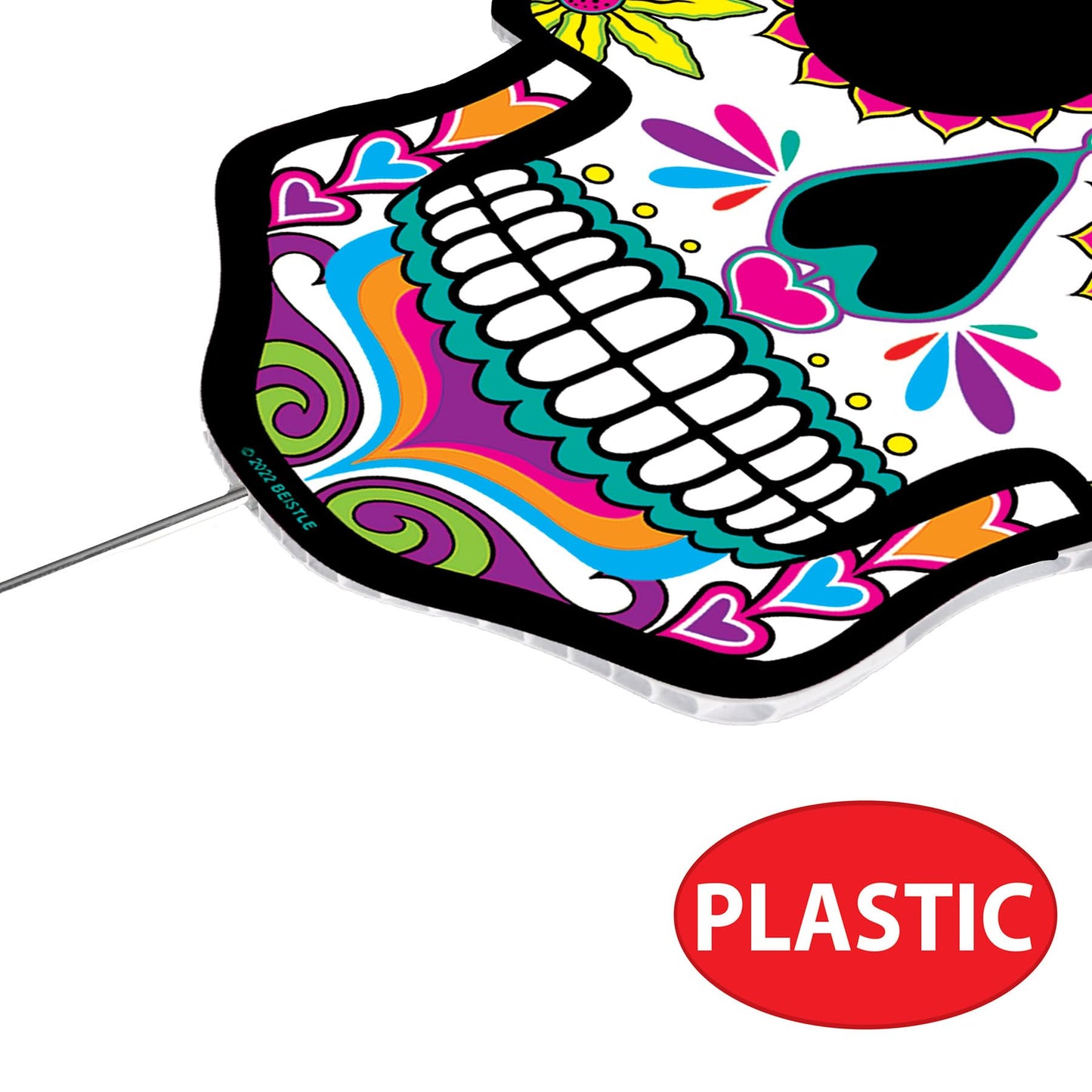 Beistle 6 Piece Corrugated Plastic Day of The Dead Decorations Sugar Skull Yard Signs for Dia De Los Muertos Party Supplies Celebrations, Made in USA Since 1900