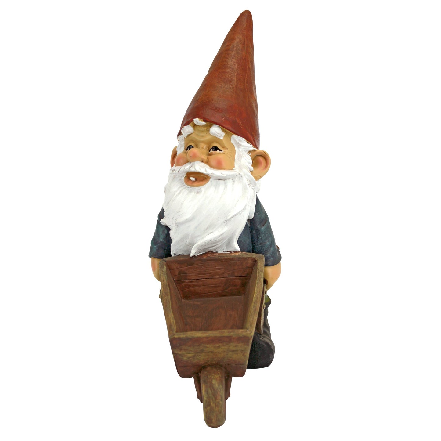 Design Toscano QM2433000 Wheelbarrow Willie Garden Gnome Statue Bird Feeder, 12 inch Multicolored