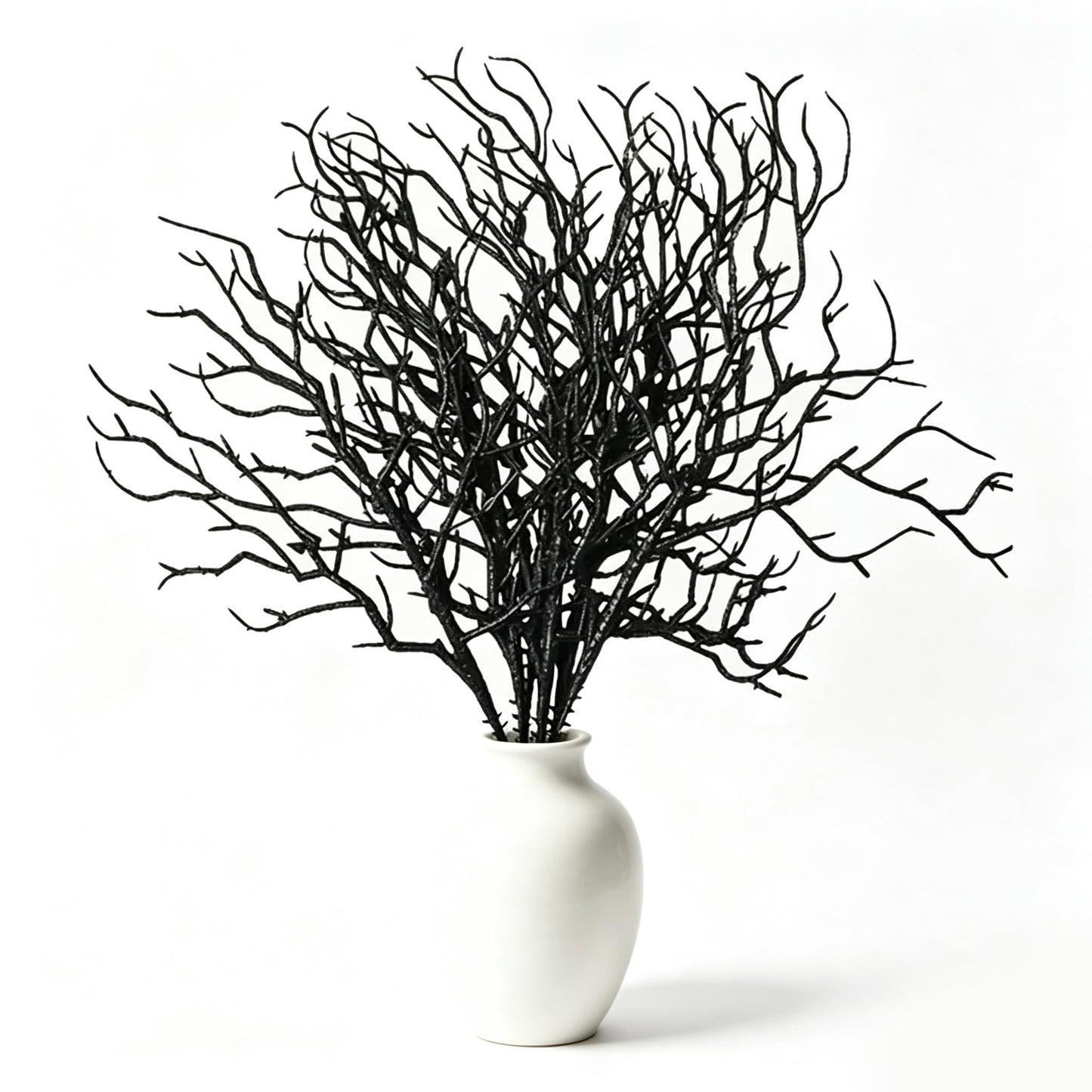 12PCS Black Manzanita Branches Halloween Artificial Antler Decorative Twigs Halloween Floral Stems Picks Black Dried Tree Branch for Vase Filler Gothic Wedding Table Centerpieces Home Party Supplies