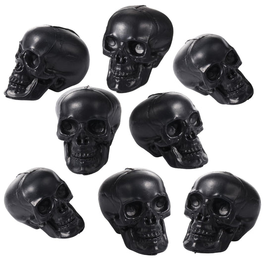 Yalikop 9 Pcs Halloween Skull Figurine 2.4 Inch Skeleton Head Table Decor Figurines Skulls Heads Halloween Prank Props for DIY Crafts Home Decoration Party Favors Gift Filling Ornament