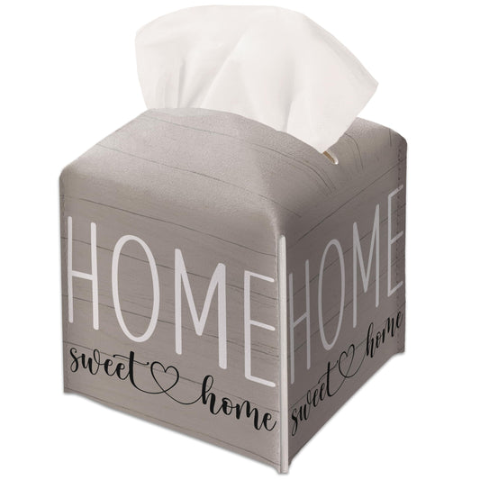 Brown Home Decor Tissue Box Cover Modern Square Leather Tissue Case Holder Gifts for Women Family and Friends, Decorative Holder/Organizer for Bathroom Kitchen Nightstand Office Home - B52