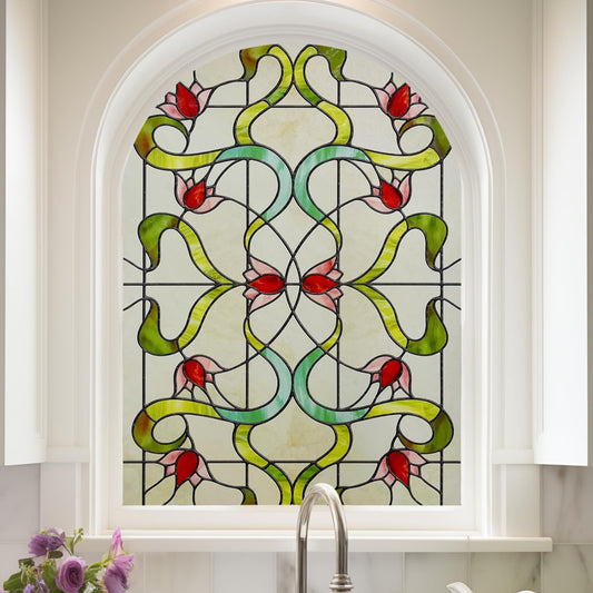 Decorative Window Privacy Film for Bathroom,Front Door,Home (Garden of Eden, 23.6inch x 35.4inch)