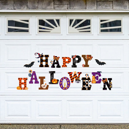 Whaline Happy Halloween Garage Door Magnets Colorful Magnet Decoration Refrigerator Stickers Car Door Decals for Indoor Outdoor Home Decor Halloween Party Supplies, 16Pcs