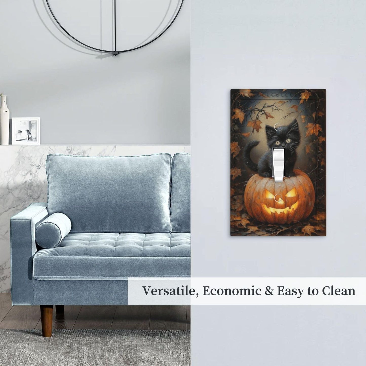 Decorative Art Light Switch Covers Pumpkin Cat forest Single Toggle Wall Plate Decorative Switchcover Electrical Switchplate