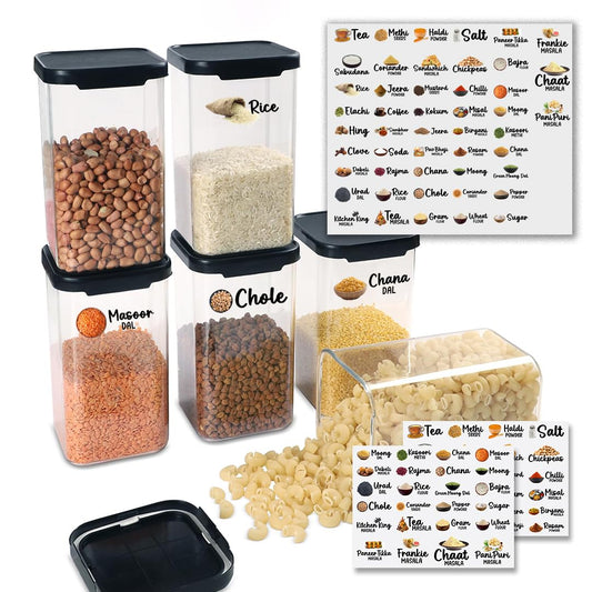 Indian Kitchen Labels Set, 48 Labels, Spice and Pantry Organization Stickers, 1.2 Inch Width