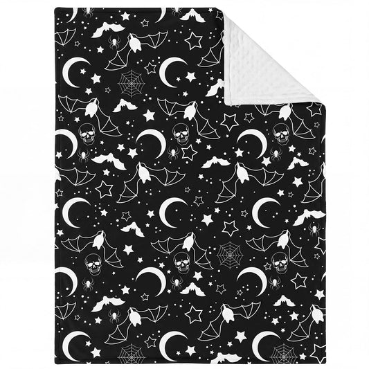 Gilprop Halloween Gothic Baby Blanket Soft Bat Moon Flannel Newborn Gothic Throw Blanket Goth Stuff for Newborn Girls Boys Nursery Halloween Bedroom Sofa Crib Decor 40 x 30 Inch