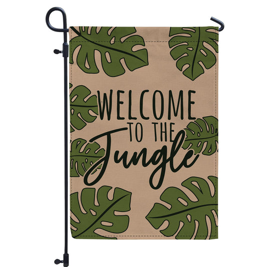 WutePade Welcome to the Jungle Fall Mini Garden Flags for Outside Farmhouse, Christmas Front Yard Decor - 12" x 18" Double Sided Holiday Outdoor Decor
