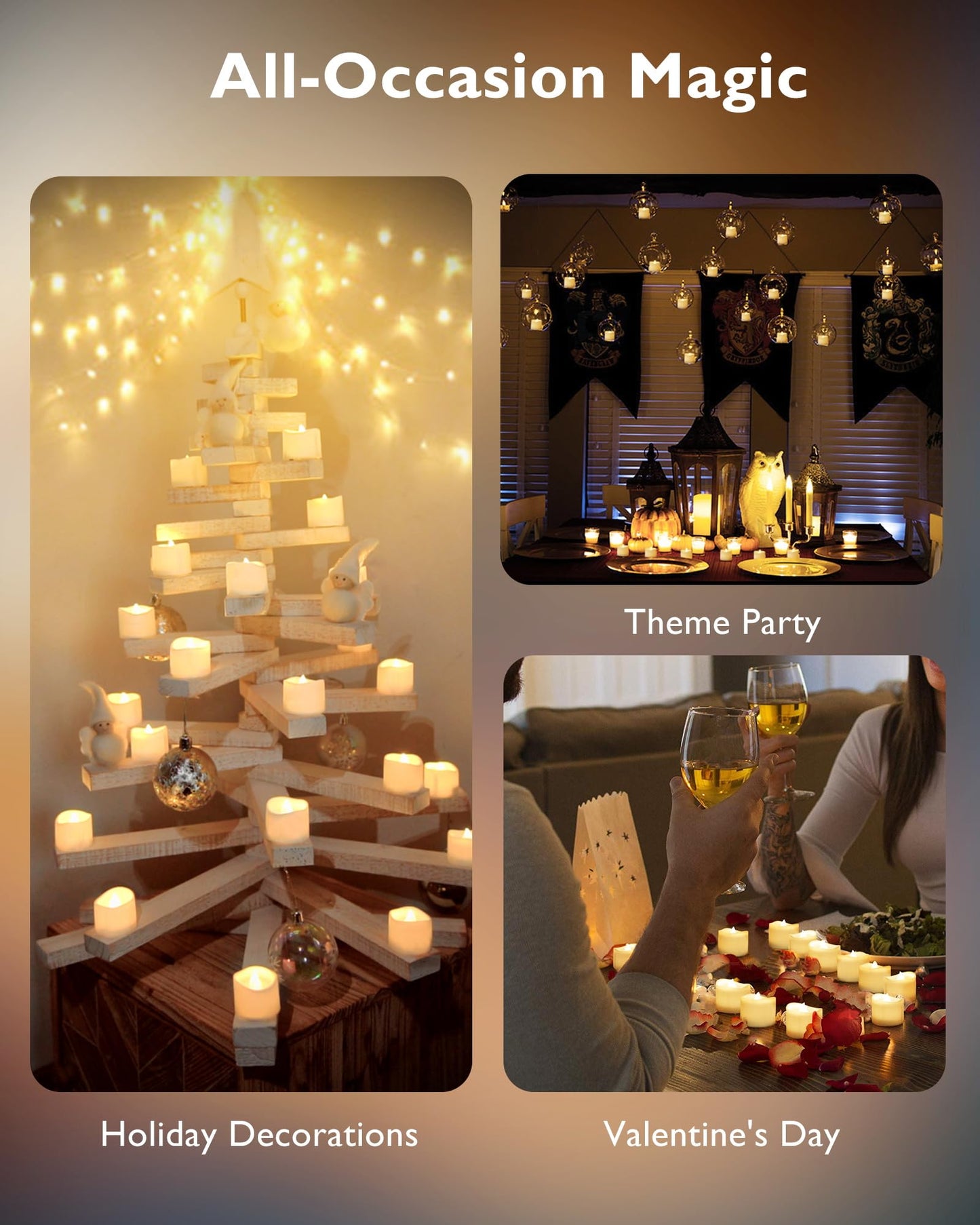 Homemory Timer Tea Lights Candles Battery Operated, 6H Timer Built-in, Auto On Daily, Flameless LED Tealight Votives for Table Centerpieces, Lantern, Holiday Decor, Warm Lamp, No Remote, 12-Pack