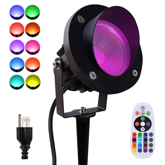 Dobelay Color LED Spotlight Outdoor 120V 25W, Durable Landscape Spot Light for Yard, Garden, Tree, House, Halloween, Christmas - Ideal Spot Lights, Spotlight Outdoor Decoration