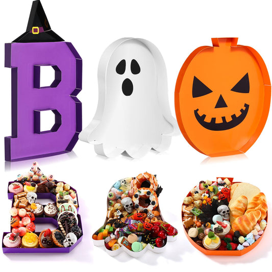 Mifoci 13.7 Inch Large Thanksgiving Boo Charcuterie Board Fillable Letter Charcuterie Halloween Pumpkin Ghost Paper Serving Trays and Platters Chocolate Candy Gift Box for Thanksgiving Party Supplies