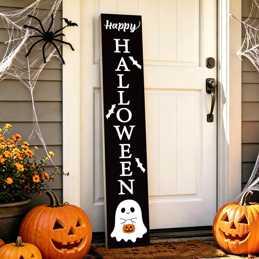 Halloween Decorations Outdoor Halloween Decor Porch Wooden Cute Ghost Boo Porch Sign Door Decorations Indoor Outside Welcome Sign for Front Door 46.8 Inch