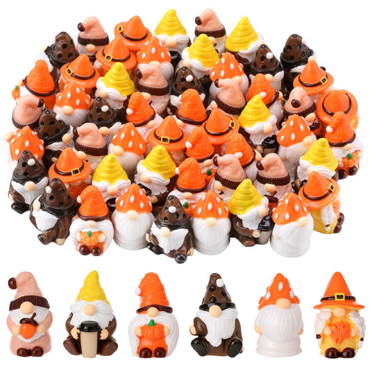 GGSTDDUP 60 Pcs Mini Resin Gnomes Mini Gnomes Figurines for DIY Cake Decoration Ornaments Crafts Moss Landscape