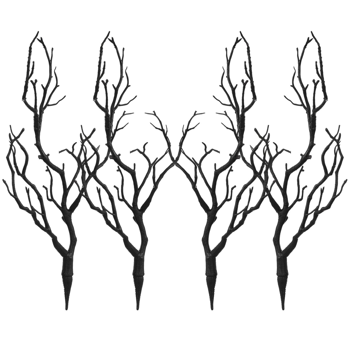 LIFKOME Artificial Antler Dried Tree Branches 13.76'' Art Witch Antler Branch Decorative Plant Twigs Plastic Dry Branches Decor for Wedding Halloween Party Home Supplies Black 4pcs