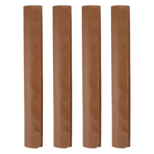 uxcell 4Pcs Refrigerator Door Handle Covers, PU Leather Kitchen Appliance Handle Protector, Anti-Static Fridge Handle Cover Keep Your Microwave Oven Dishwasher Clean, Brown