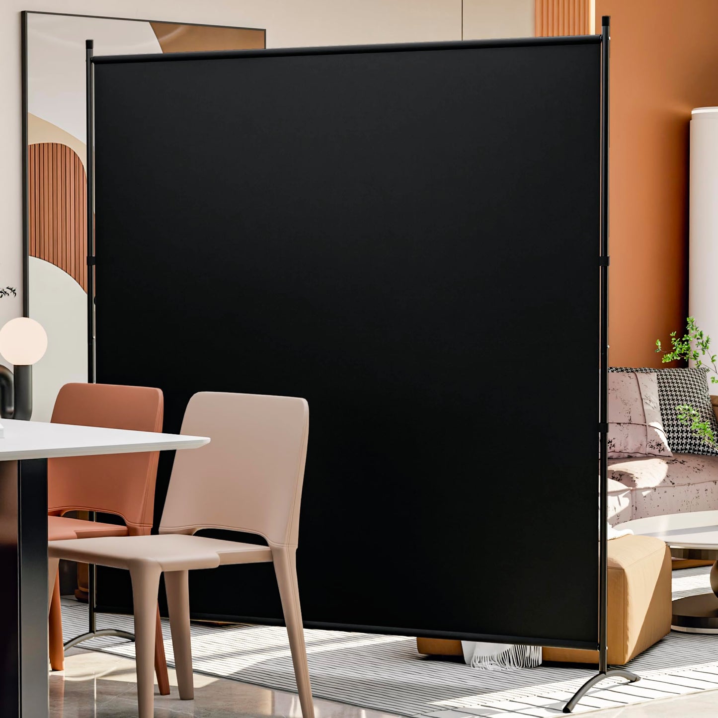 Room Divider 63''W x 71''H Large Single Panel, Privacy Screen for Room Partitions, Portable Room Divider Screen for Room Separtion, Freestanding Fabric Wall Divider for Office, School, Room Separator