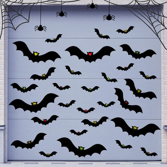 28 Pcs Halloween Garage Door Decoration Glow in The Dark Scary Bat Magnets Garage Door Magnets Luminous Bat for Halloween Garage Door Car Refrigerator Party Supplies