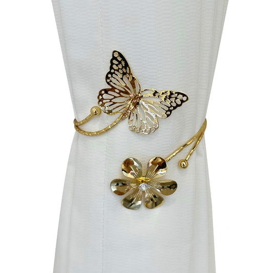 Lagnlnaoy 2pcs Metal Butterfly Curtain Tieback DTY Beautiful Curtains Tie Backs Exquisite Light Luxury Fashion Curtain Binding Strap New Home Housewarming Gifts