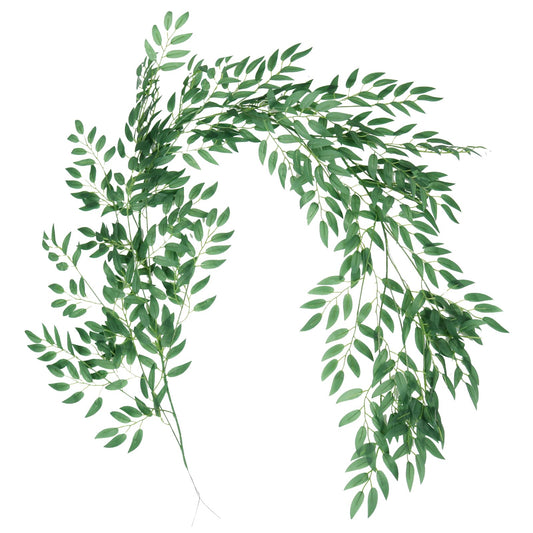 RECUTMS Artificial Willow Leaves Vines 6.5ft Silk Leaf Ivy Greenery Garland