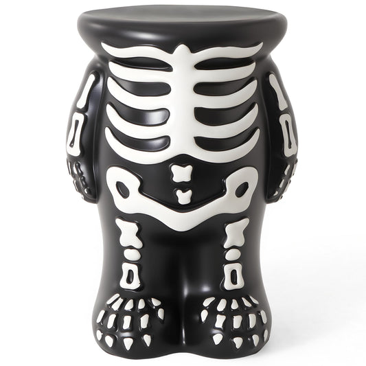Halloween Decorations Skeleton Pumpkin Stand, Black & White Torso Candy Bowl Holder, Blow Mold Pumpkin Display Stand for Cake Carved Pumpkin, Water-proof Indoor Outdoor Halloween Party Table Decor