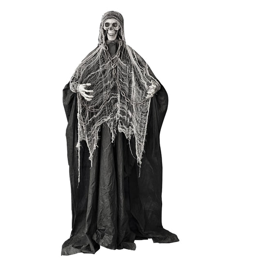 LANGXUN 6ft Sound-Controlled Swinging Scary Skeleton Ghost Decoration, 2026 Halloween Decorations Outdoor, Featuring Sound and Light Decorations for Outdoor Garden, Porch, Yard Decor