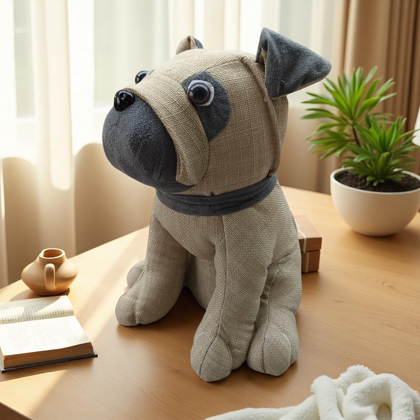 Animal Interior Door Stopper Doorstops Book Stopper Wall Protectors Anti Collision Decorative Dog (Beige and Grey)