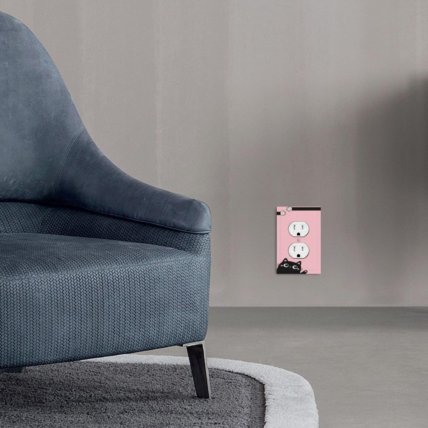 Yamxbfa Decorative Outlet Covers Cute Kitten Black Cat Pink Background 1 Gang Wall Plate Cover Receptacle Duplex Light Switch Cover Plate Single Dual Plug Covers Electrical Switchplate Faceplate