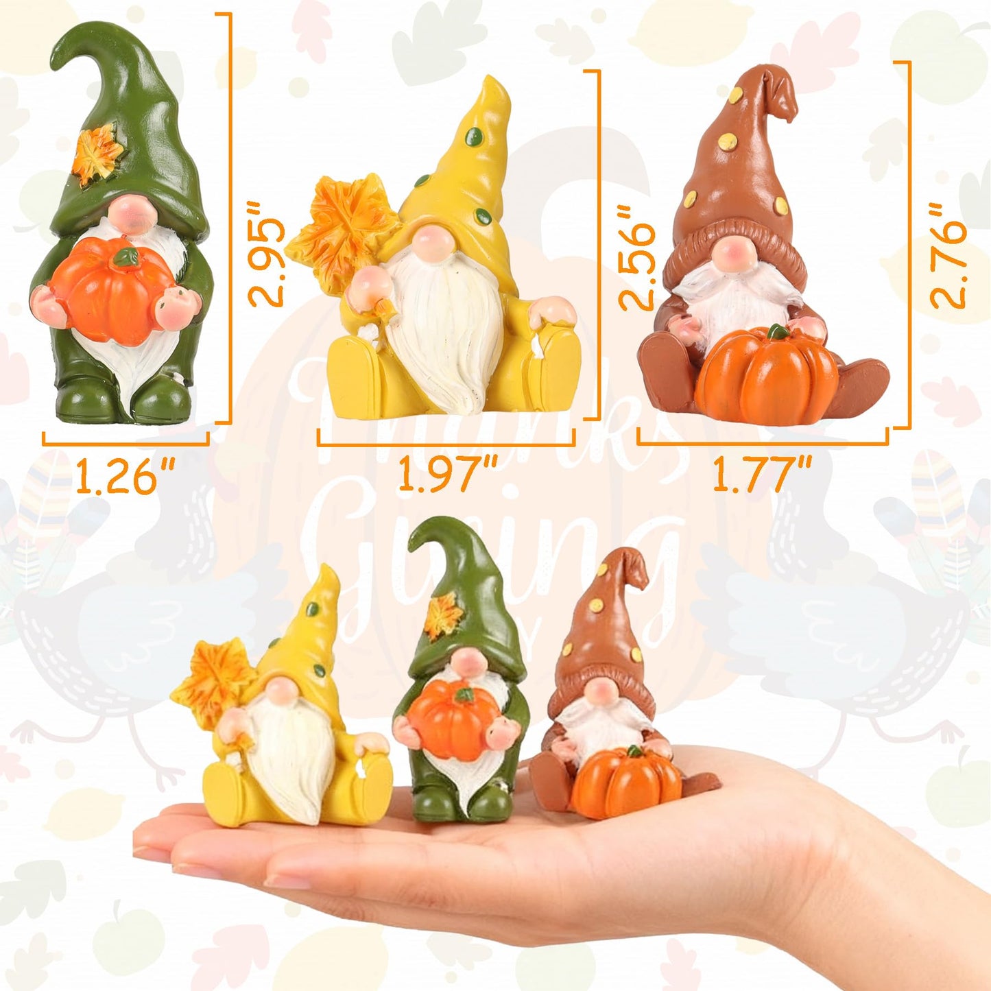 MAYIPLAY 3 Pcs Fairy Garden Gnomes Figurines Home Decor Desk Figurines Gnome Gifts for Women