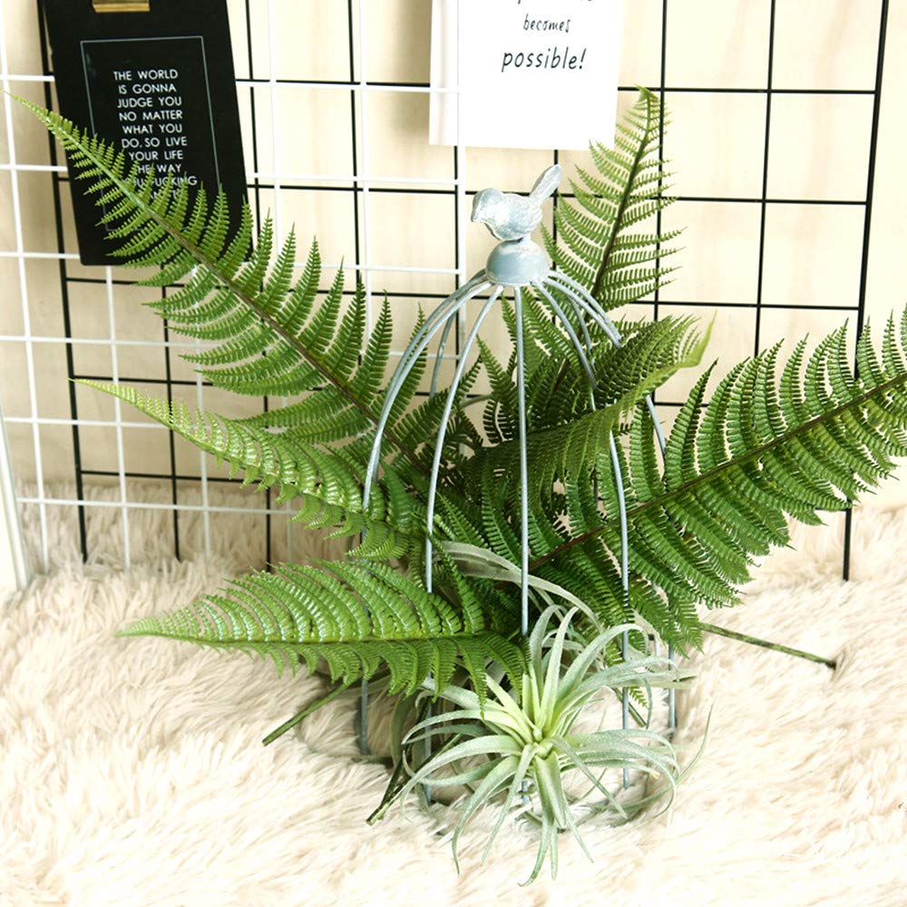 CATTREE Artificial Shrubs Leaves, Plastic Plants Fern Grass Leaf Fake Bushes Indoor Outdoor Garden Office Table Centerpieces Arrangements DIY Wreath Decoration Planter Filler - 10 Pack