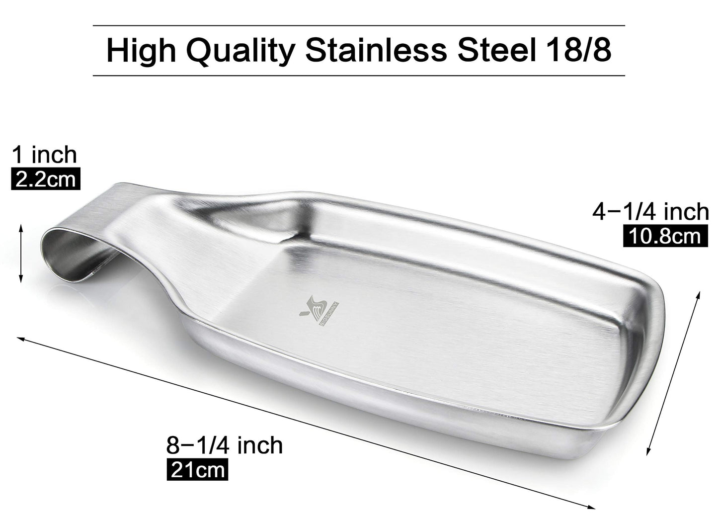 MSY BIGSUNNY Spoon Rest for Stove Top, 304 Stainless Steel Cooking Utensils Spatula Rest for Kitchen Counter, 2 Pack
