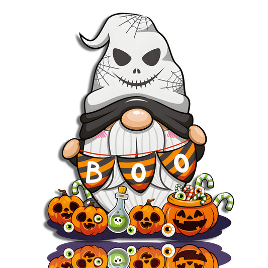 Halloween Door Sign Halloween Decorations - BOO Gnomes Wood Door Hanging Sign Decoration,Halloween Wooden Wall Decor for Outdoor Outside Porch,Indoor Wall Hanging Decoration Orange FXLKHERS