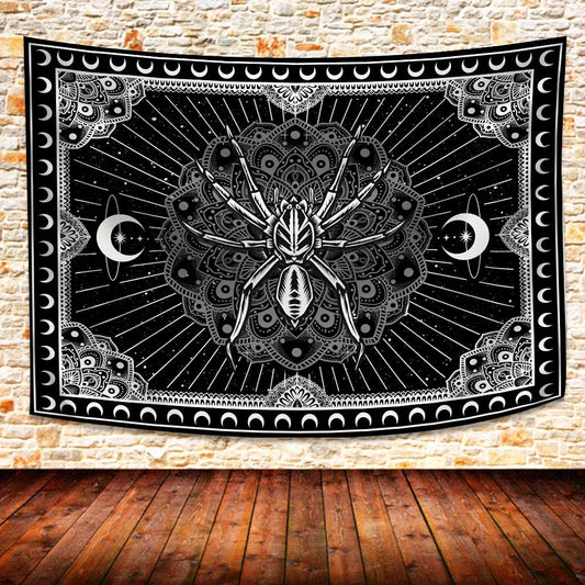 UHOMETAP Mandala Spider Wall Art - Bohemian Tapestry With Starry Sky and Moon Pattern for Living Room, Bedroom, Office - 80x60 Inches