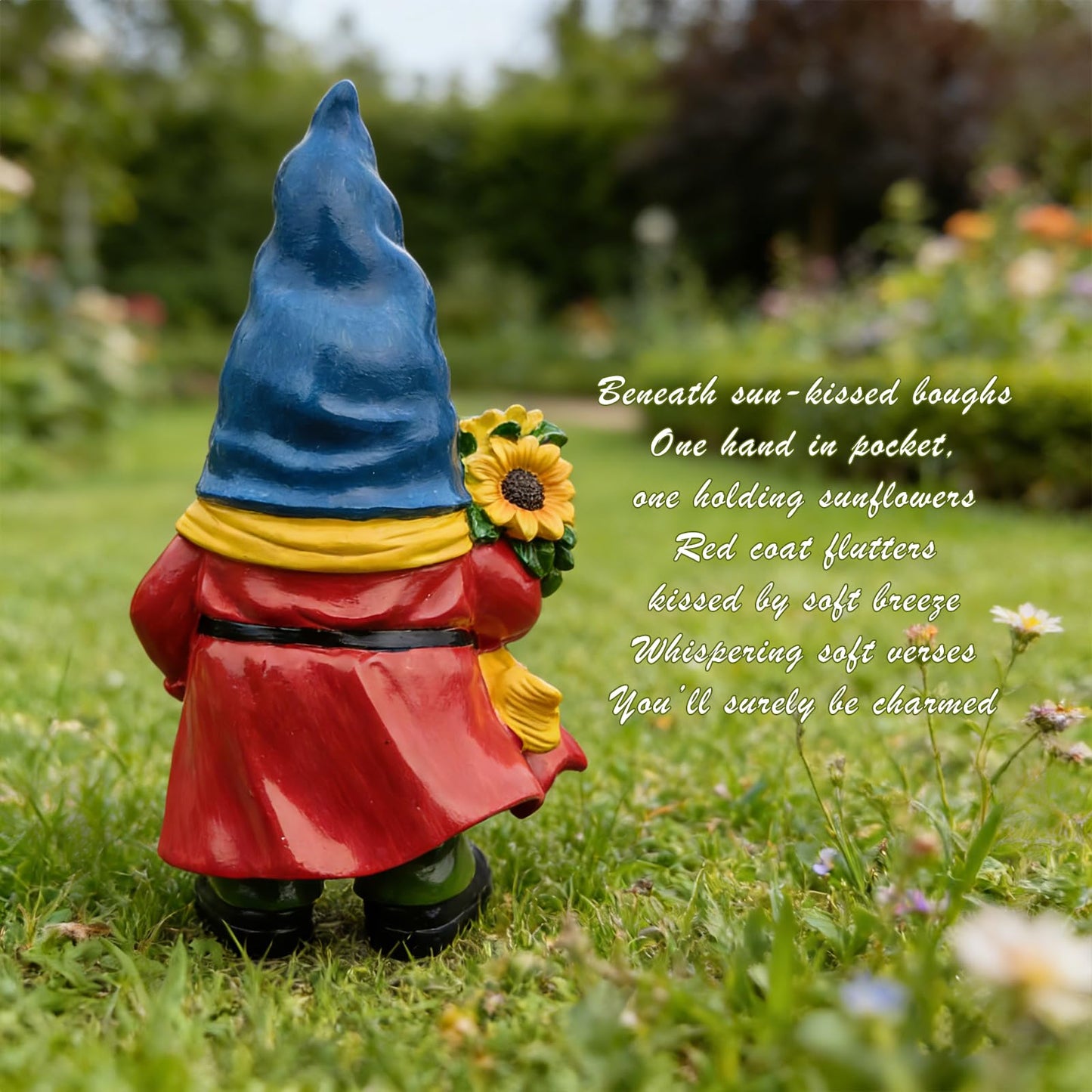 Bezseili Garden Gnome Outdoor Sunflower Faceless Gnome Statue - Funny Garden Decor for Patio, Lawn, Yard, Balcony, Indoor Home Office Shelves Figurines Ornament Decorations, Mom Grandma Sisters Gifts