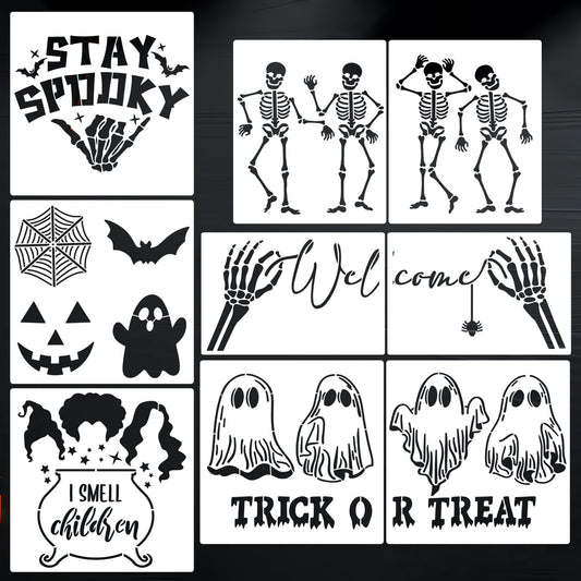 Halloween Stencils for Door Mats Large Halloween Doormat Stencils Skeleton Boo Spooky Ghost Stencil for Door Mat Wood Sign Fabrics DIY Crafts Decor