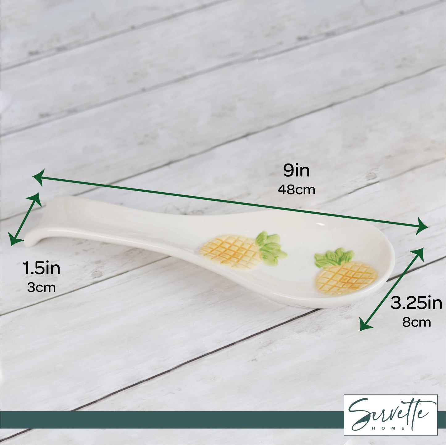 Ceramic Spoon Rest Kitchen Ladle and Spoon Holder - Pineapple