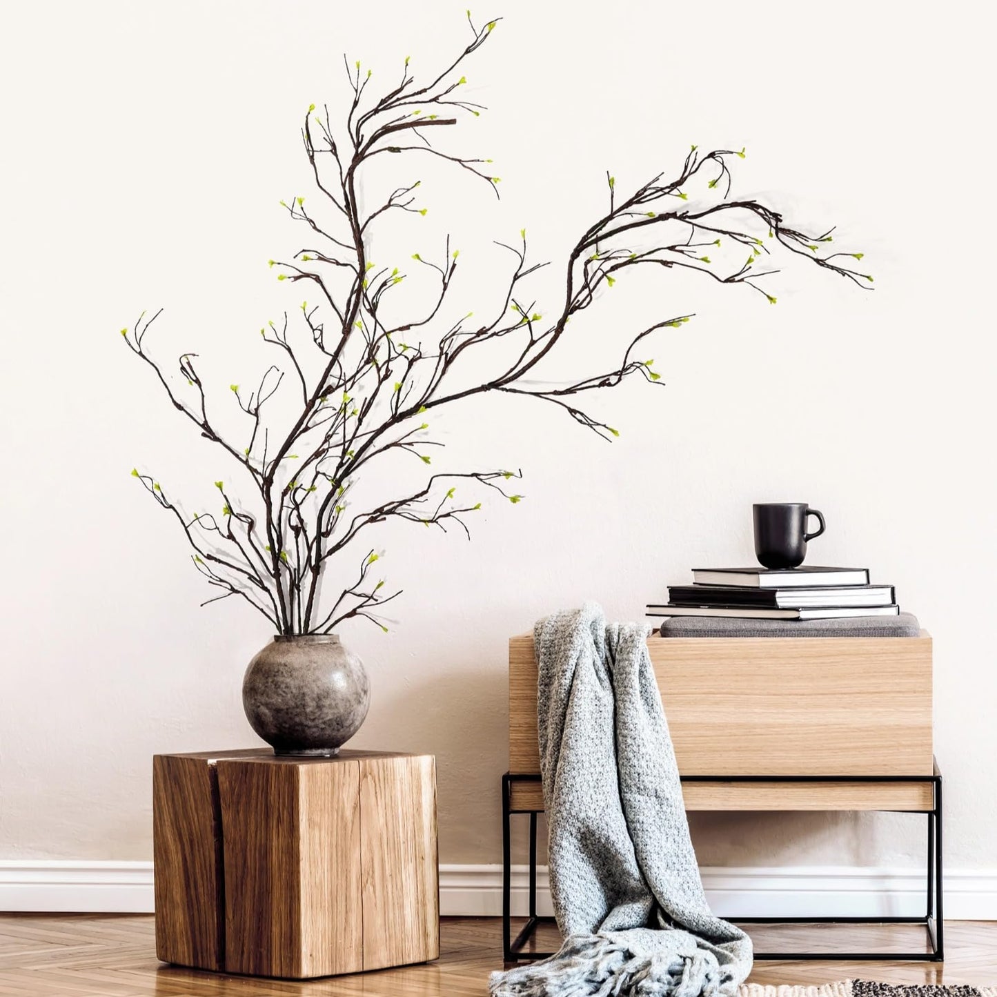 Artificial Fake Tree Branches for Decoration - 118 Inches Malleable Artificial Tree Branches with Sprout, Twigs Vines Rattan Ivy Grapevines Wall Fake Hanging Plants, Wall Branches for Decoration