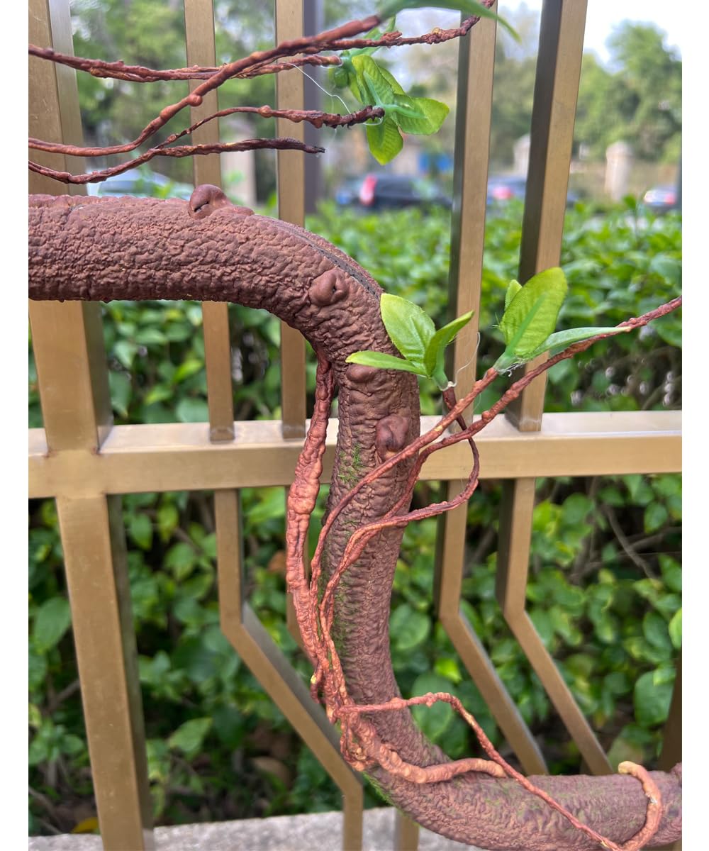 Bakoukiter Bendable Artificial Tree Thick Trunk Twigs Cane Climbing Vine Branches with Moss 6Ft Faux Plant Garland for Forest Home Wedding Garden Wall Hanging Decoration 1PC