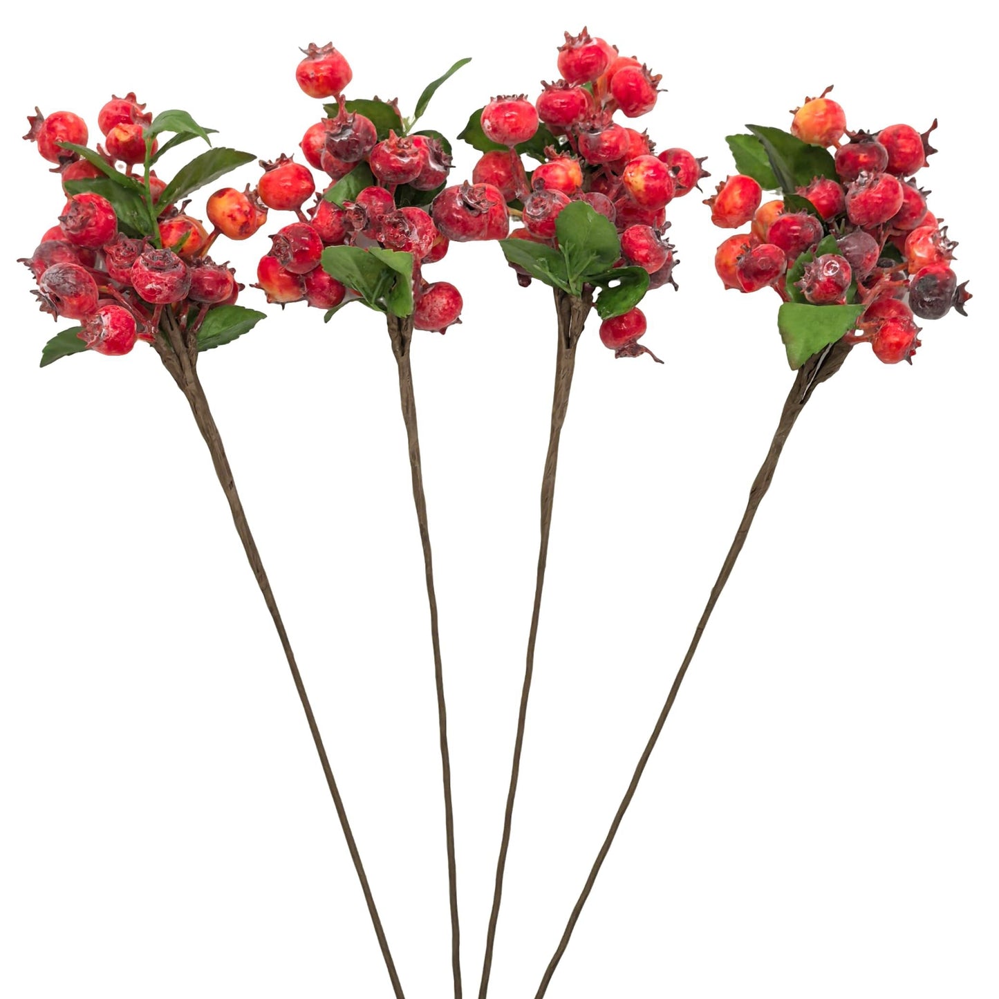 M2cbridge Artificial Berries Stems 14.5 Inch Blueberry Branches 4Pcs Orange