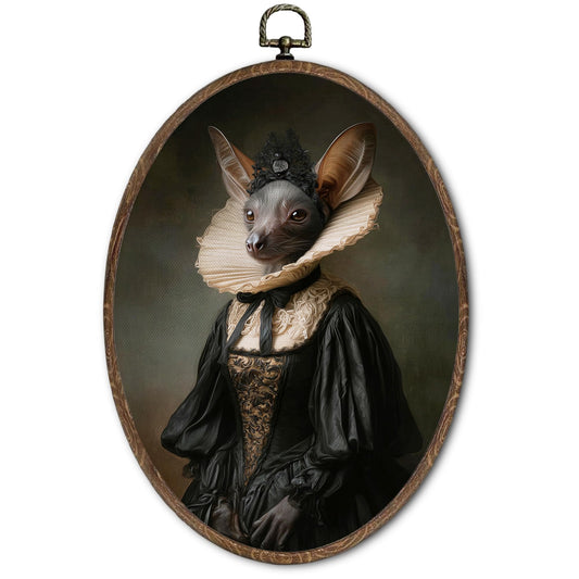 FLAWAFLOMA Dark Academia Gothic Bat Oval Wall Art Decor, Vintage Goth Bat Canvas Wall Art Framed, Witchy Moody Wildlife Hanging Decorations for Home Bedroom Living Room Gallery Decor, 8.6x11.4 Inch