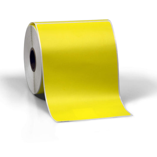 4" X 6" Direct Thermal Perforated Stickers Labels for Shipping Labels, Inventory, and Color Coding - Compatible with Zebra, Rollo, Godex and More (Yellow, 1 Roll)
