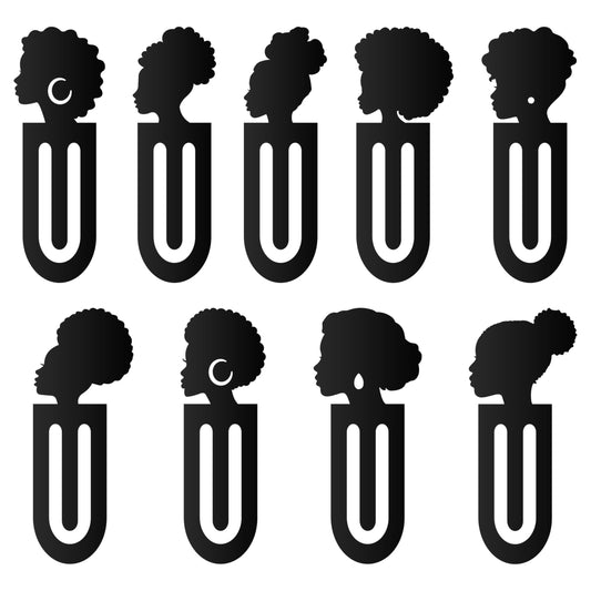 Laffact 18Pcs Black Girls Read Acrylic Plastic Marker Bookmarks for Reader