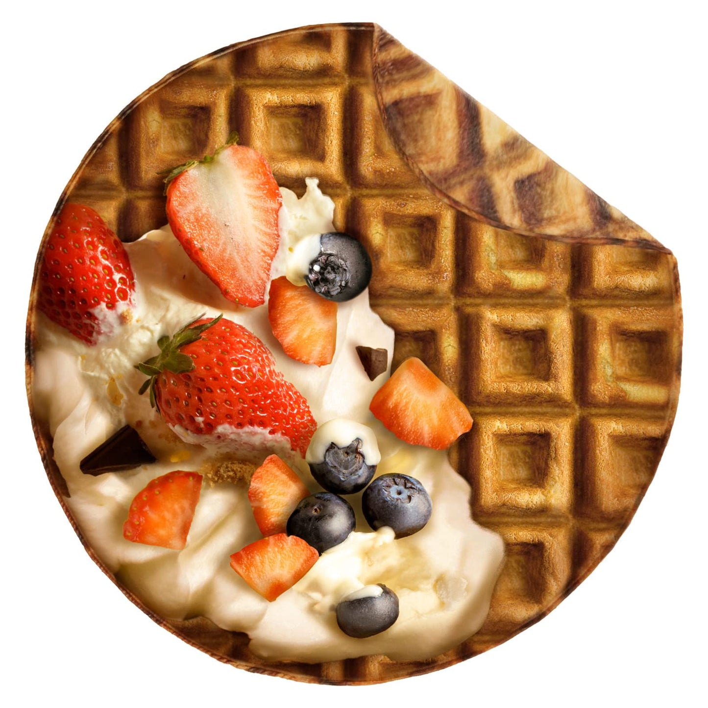 Bnuitland Waffle Funny Blanket, 300 GSM Double Sided Giant Realistic Food Blanket with a Storage Bag, Novelty Gift for Adults and Kids, Super Soft Flannel