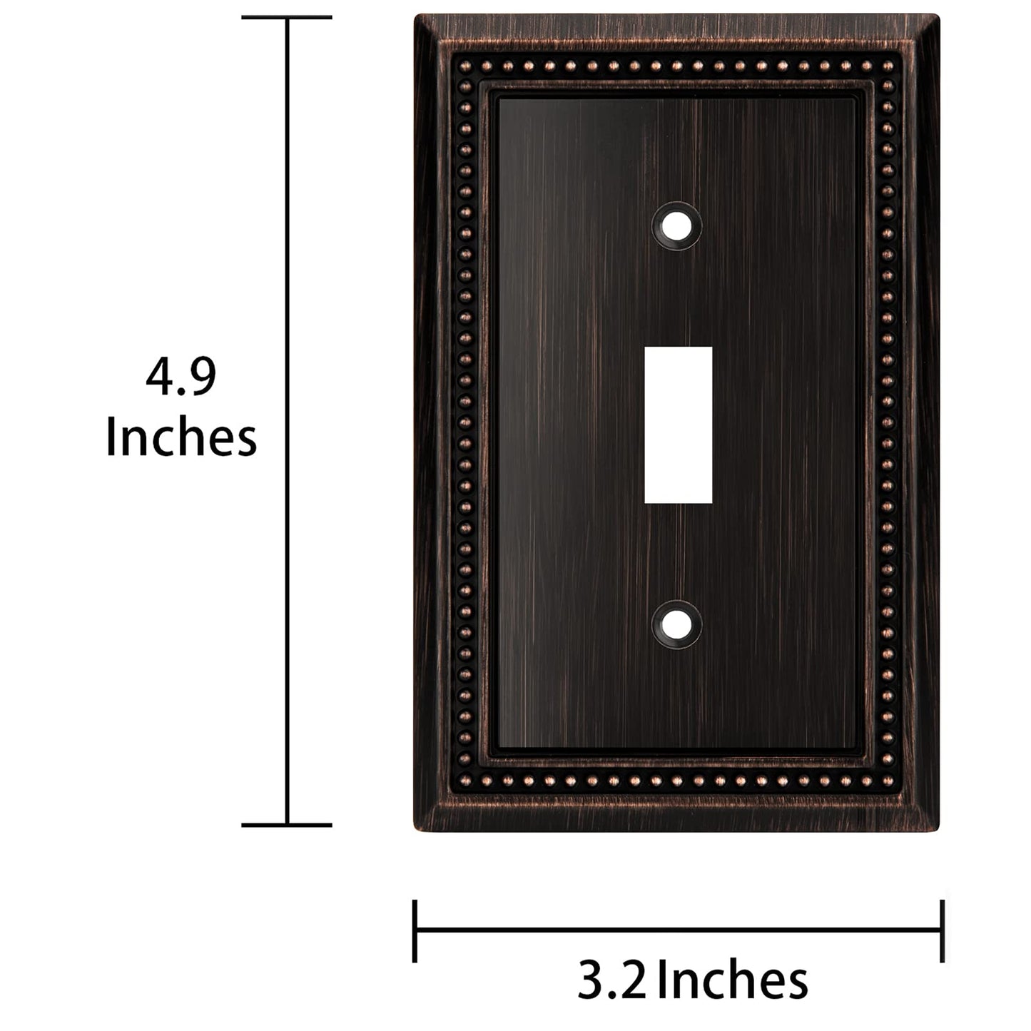 Henne Bery Sunken Pearls Heavy Duty Decorative Wall Plate Switch Plate Outlet Cover (Single Toggle, 2 Pack, Aged Bronze)