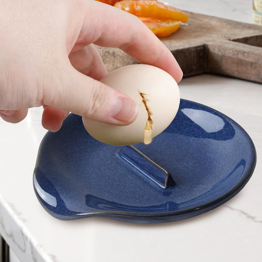 FFQ Spoon Holder, Spoon Rest for Kitchen,Ceramic Spoon Holder for Stove Top, Cooking Spoon Holder,Heat Resistant Utensil Rest for Countertop, Blue