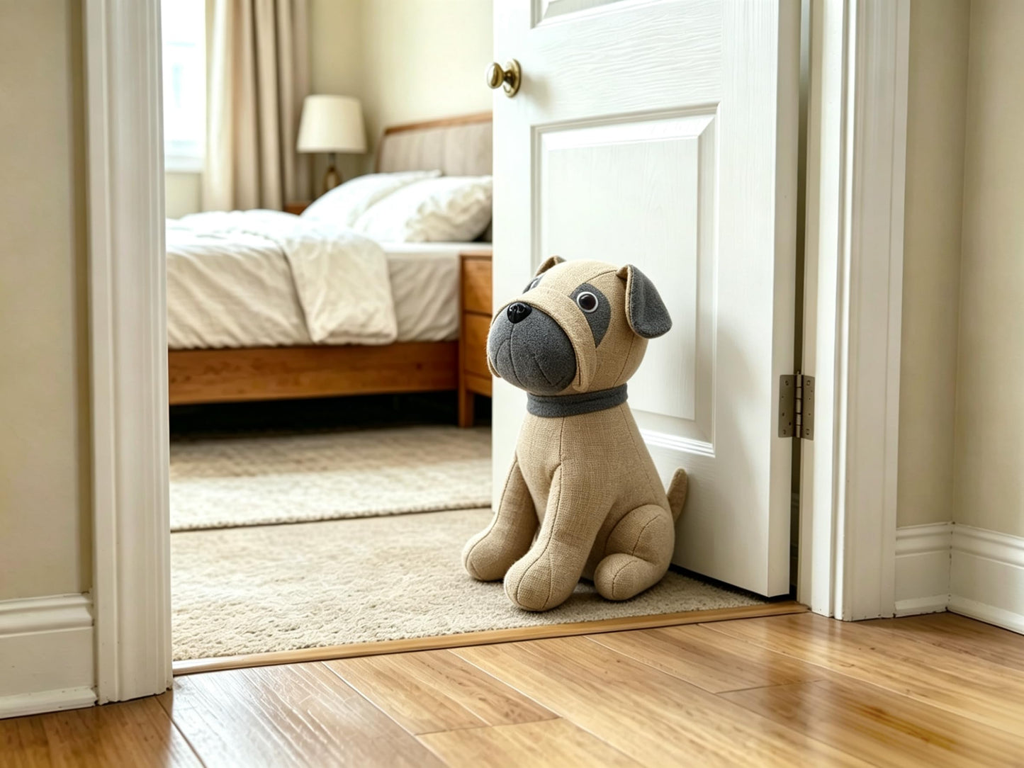 Animal Interior Door Stopper Doorstops Book Stopper Wall Protectors Anti Collision Decorative Dog (Beige and Grey)
